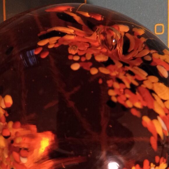 Vintage Paperweight Art Glass  Blown Glass Cottagecore Floral - Picture 4 of 7